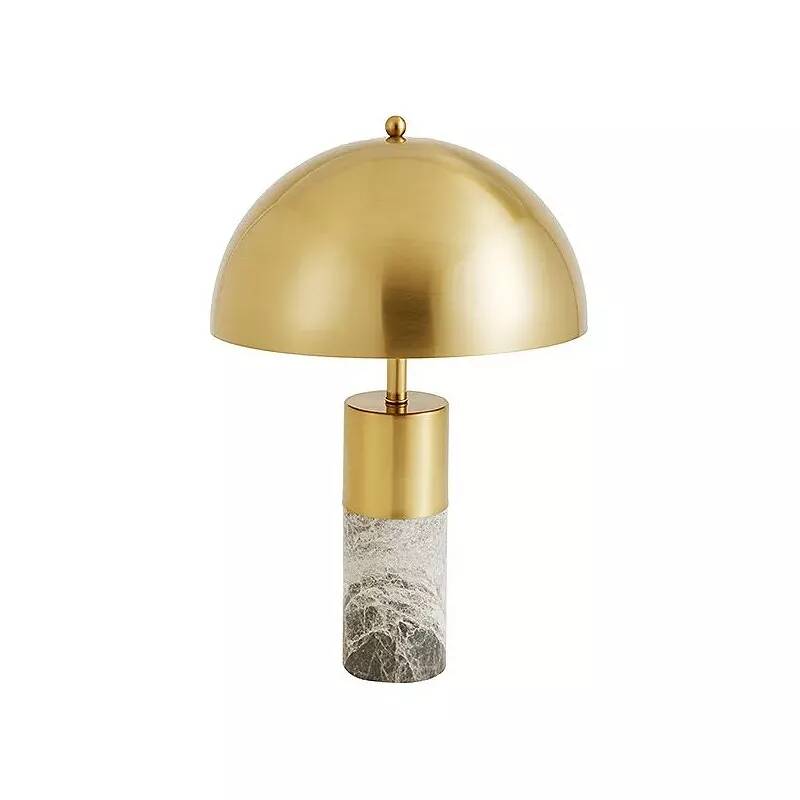 Lampe de table aspect marbre gris et métal doré H52
