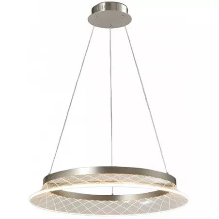Lampe suspension design à LED en acrylique et métal chromé Ø60