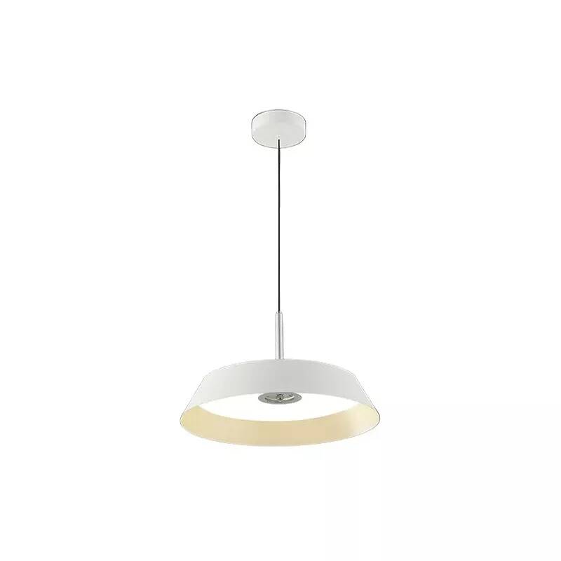Lampe suspension à LED en métal blanc mat et argent Ø40