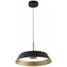 Lampe suspension à LED en métal noir mat et doré Ø40
