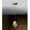 Lampe suspension design à LED en verre et métal doré Ø12