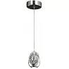 Lampe suspension design à LED en verre et métal chromé Ø12