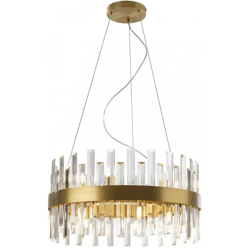 Lampe suspension design à LED en verre et métal doré Ø55