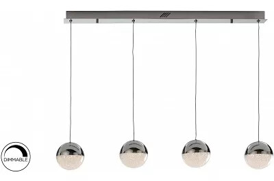 Lampe suspension design dimmable en métal chromé L90