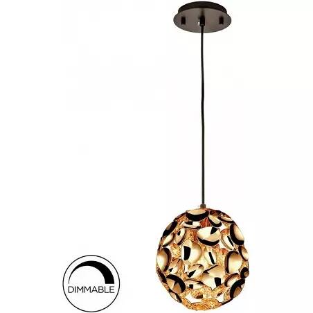 Lampe suspension design à LED dimmable en métal doré Ø18