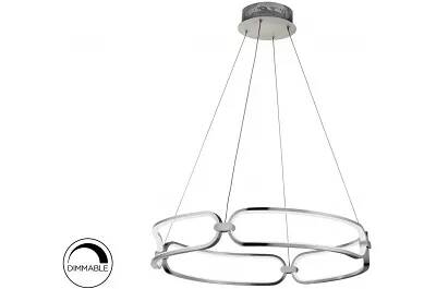 Lampe suspension design à LED dimmable en aluminium brossé chromé Ø60