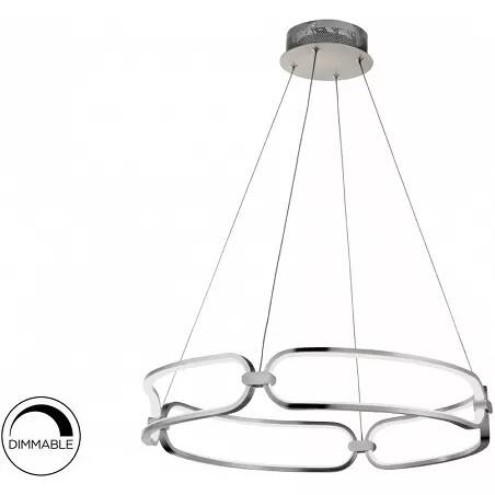 Lampe suspension design à LED dimmable en aluminium chromé Ø60