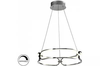 Lampe suspension design à LED dimmable en aluminium brossé chromé Ø47