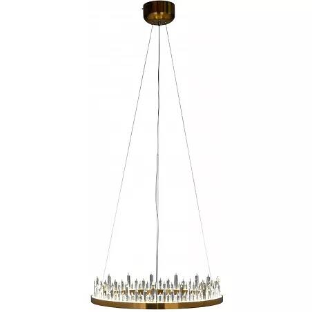 Lampe suspension design en cristal et métal doré Ø66
