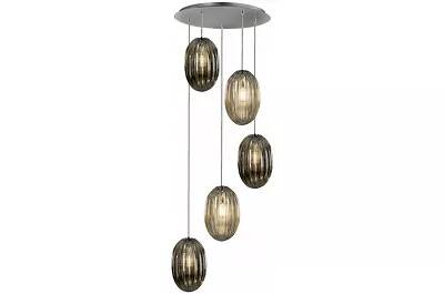 Lampe suspension design à luminosité réglable métal chromé et gris Vassak Ø86