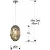 Lampe suspension design à LED dimmable en verre cognac Ø20