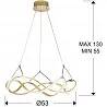 Lampe suspension design à LED dimmable en aluminium or rose Ø53