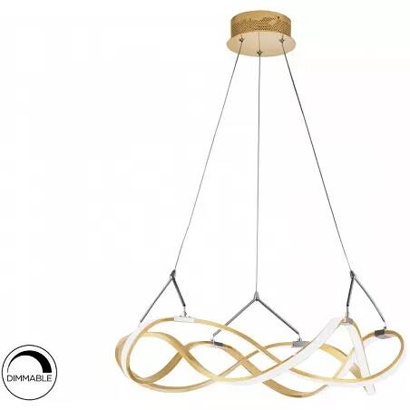 Lampe suspension design à LED dimmable en aluminium or rose Ø53