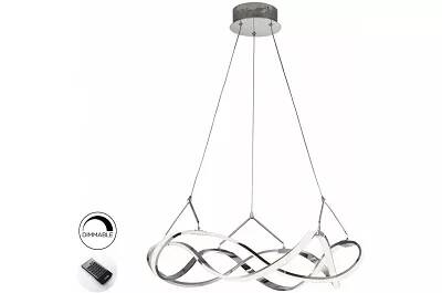Lampe suspension design à LED avec télécommande en aluminium chromé Ø53