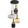 Lampe suspension design à LED dimmable en verre ambré et gris fumé Ø56