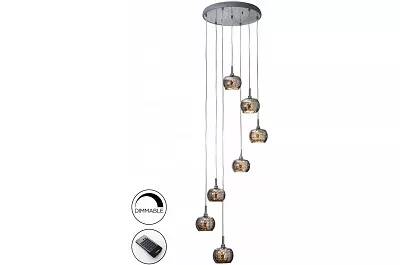 Lampe suspension design à LED avec télécommande dimmable en verre miroir et acier Ø50