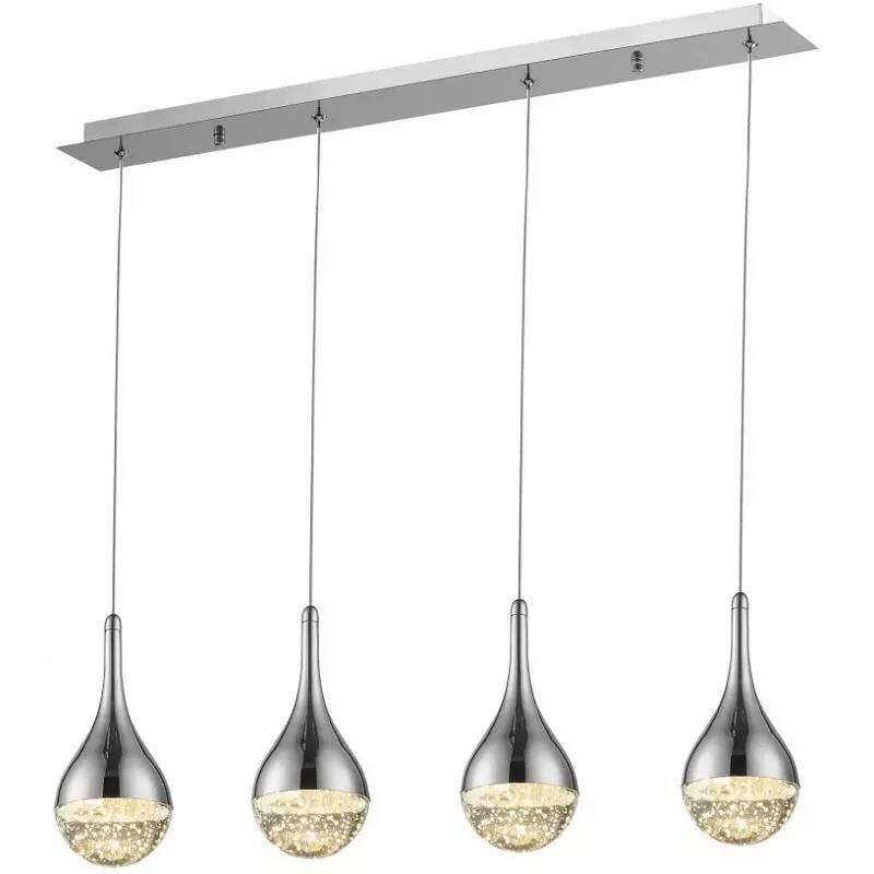 Lampe suspension design à LED en verre massif et métal chromé L95