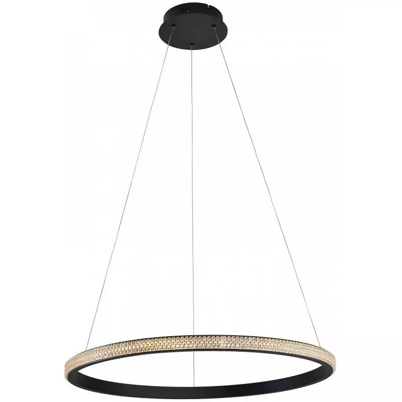 Lampe suspension design à LED en aluminium et métal noir mat Ø61