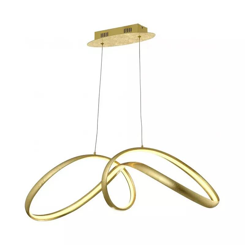 Lampe suspension design à LED en aluminium feuilles d'or L85