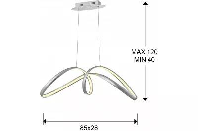 Lampe suspension design à LED en aluminium feuilles d'argenté L85