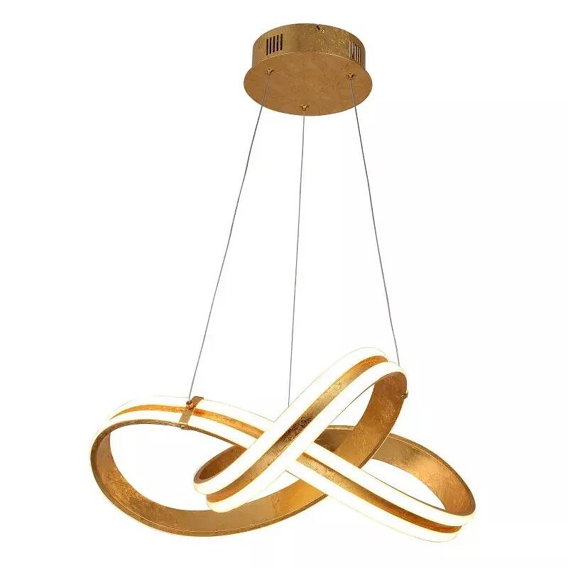 Lampe suspension design à LED en aluminium feuilles d'or Ø52