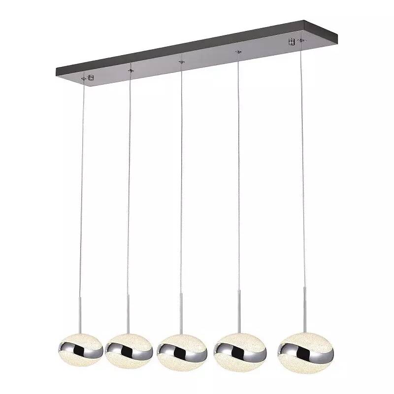 Lampe suspension design à LED en acrylique et acier chromé L69