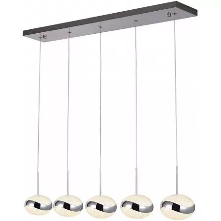 Lampe suspension design à LED en acrylique et acier chromé L69