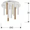 Plafonnier design à LED dimmable en métal doré et blanc mat Ø42