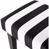 Banquette en tissu bandes noir et blanc et bois de hêtre noir 100x45