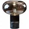 Lampe à poser design à LED dimmable en marbre noir et verre fumé H40