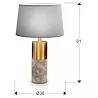 Lampe à poser design à LED en marbre gris et métal bronze H61