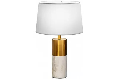 5992 - 96926 - Lampe à poser design à LED en marbre blanc et métal bronze H61