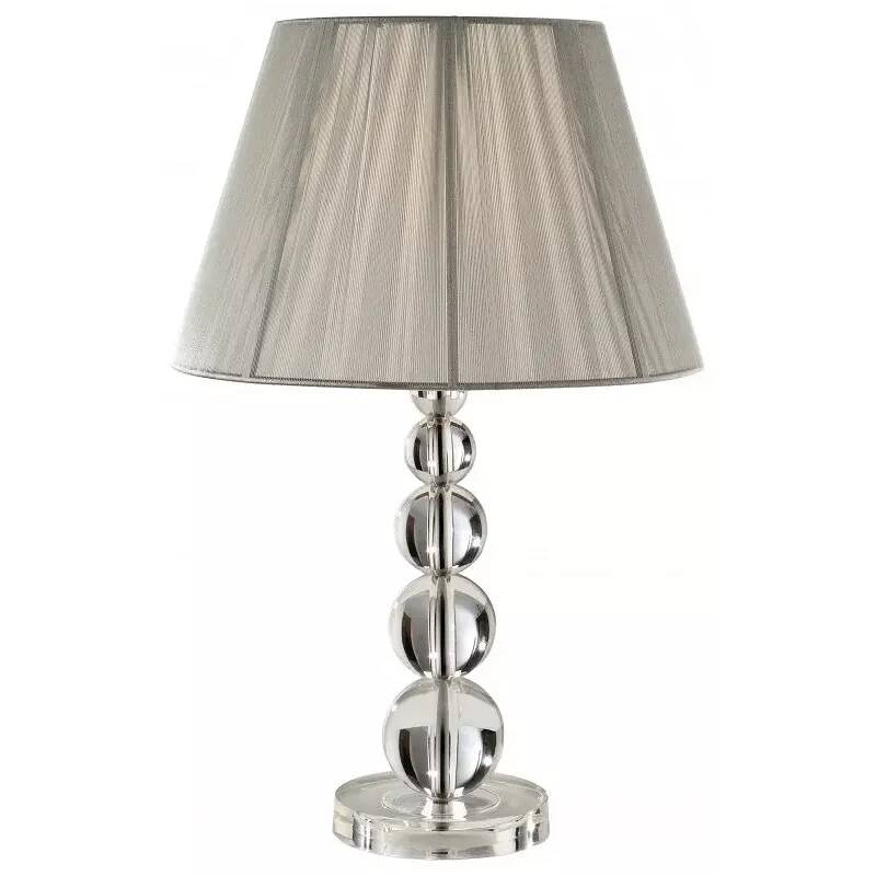 Lampe design à LED en acrylique et tissu argenté H55