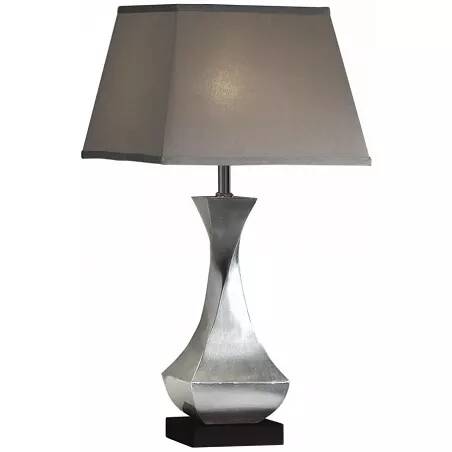 Lampe design à LED en bois feuilles argenté