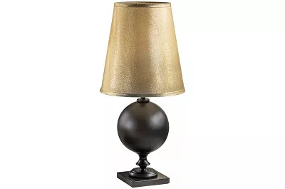 6004 - 97008 - Lampe design à LED en métal noir mat et tissu doré H60