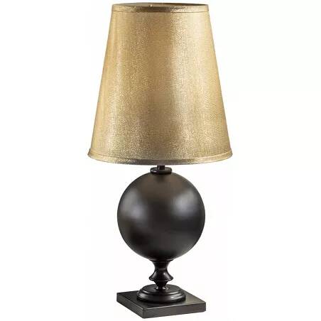 Lampe design à LED en métal noir mat et tissu doré H60