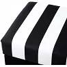 Banquette coffre en tissu bandes noir et blanc et bois de hêtre noir 90x45