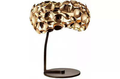 6015 - 97481 - Lampe à poser design à LED en métal marron et doré H40