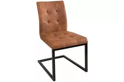 Set de 2 chaises en microfibre matelassé marron clair