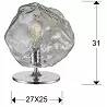 Lampe à poser design à LED dimmable en verre et métal chromé H31