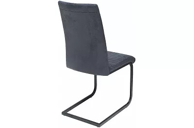 Set de 2 chaises en microfibre matelassé gris antique