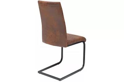 Set de 2 chaises en microfibre matelassé marron antique