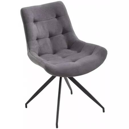 Set de 2 chaises en simili cuir et microfibre gris clair