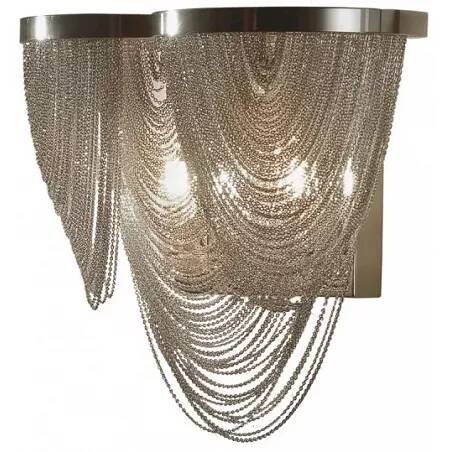 Applique design design à LED en verre et chaines métal chromé L30