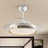 Ventilateur de plafond à LED en métal blanc mat