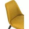Set de 2 chaises en tissu jaune et dossier matelassé