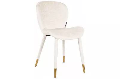 Chaise en tissu chiné blanc