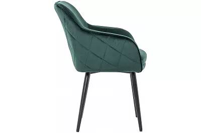 Chaise en velours vert avec dossier matelassé