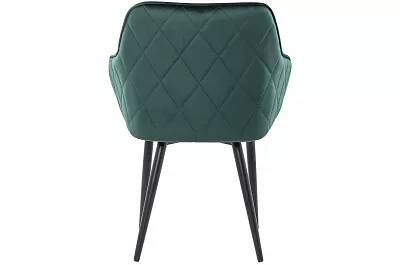 Chaise en velours vert avec dossier matelassé