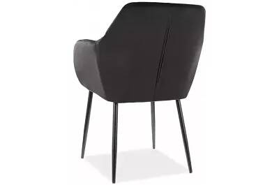 Set de 2 chaises en velours matelassé noir
